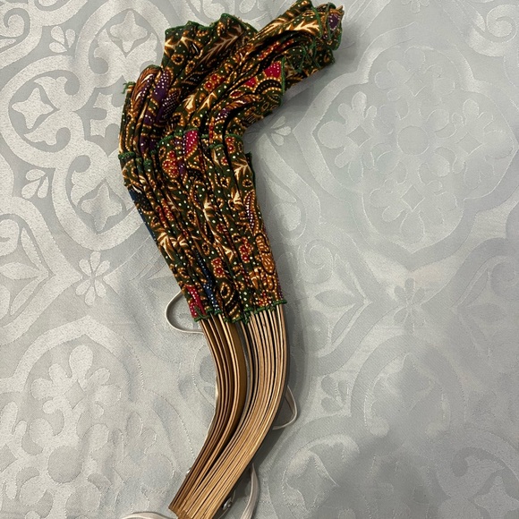 Incredible LEGEND vintage Folding Bamboo Fan Hat ,multicolored made in Indonesia - Picture 9 of 10